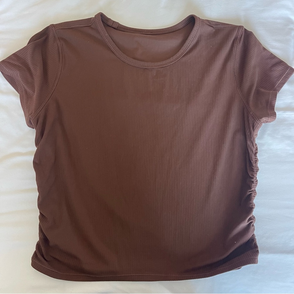 Lululemon Ribbed Short Sleeve Top in Java - Picture 5 of 7